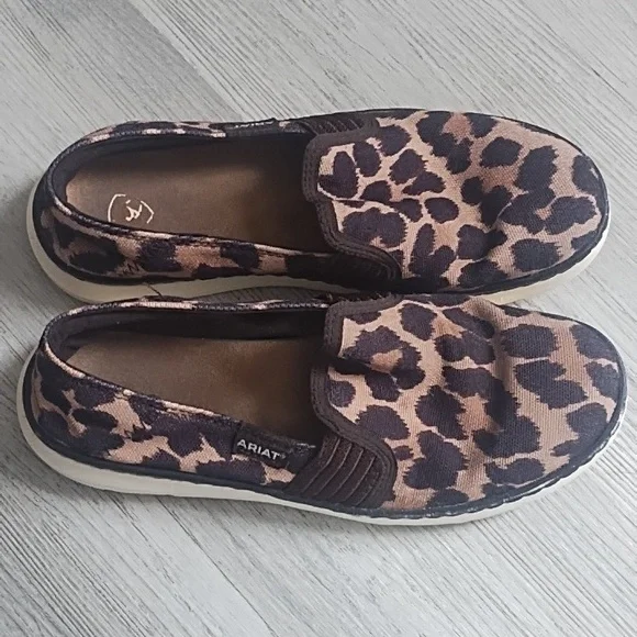 Ariat Brown Leopard Print Women's Sneakers - Picture 4 of 7